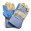 Light Leather Gloves - Denim Back + Cuff with Patch Palm