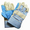 Light Leather Gloves - Denim Back + Cuff with Patch Palm