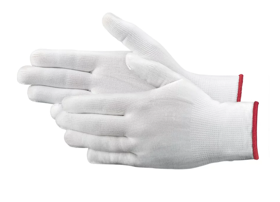 13-Gauge Nylon Knit ESD Inspection Gloves, White